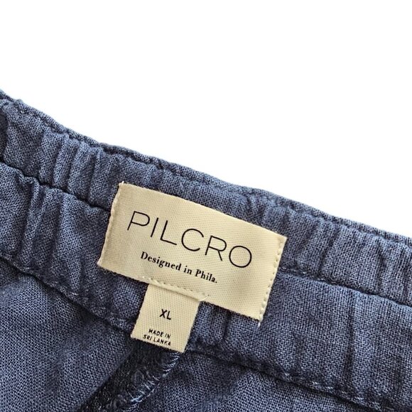 Anthropologie Pilcro Linen Blend Beach Cargo Pants, Blue, Wide Leg, Tie Waist,XL - Picture 10 of 12